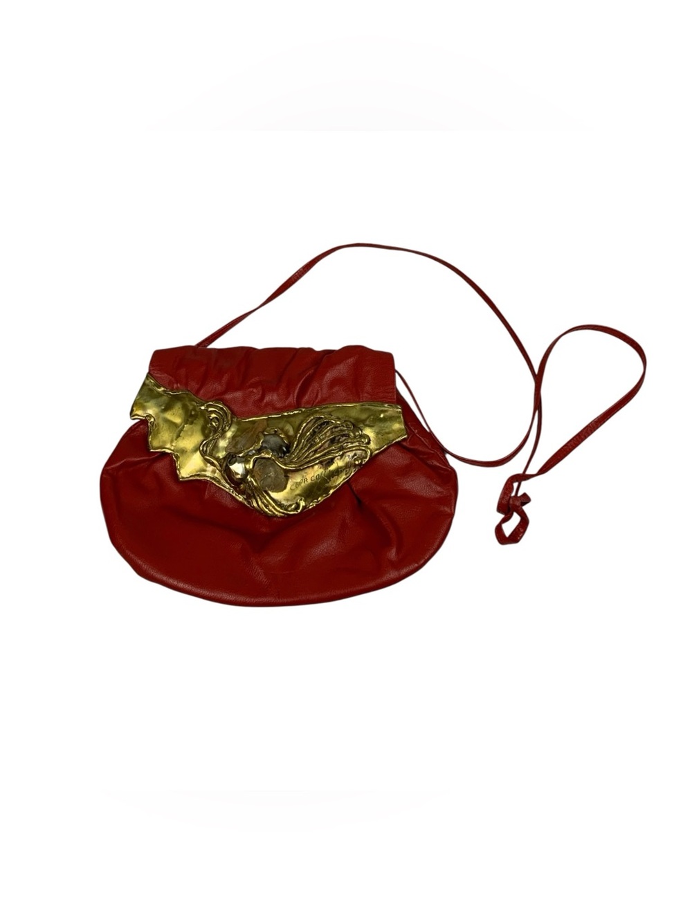 Vintage Copa Collection Red Brutalist Leather Bag